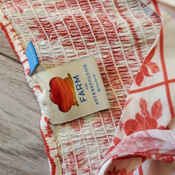 Farm Rio Floral Maxi Dress Odessa Tiered Bow Dress Size L - Picture 7 of 15